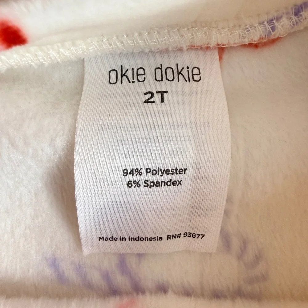 Okie Dokie‎ Kids 2T Set Fleece Candy Cane Heart Print Long Sleeve Pants